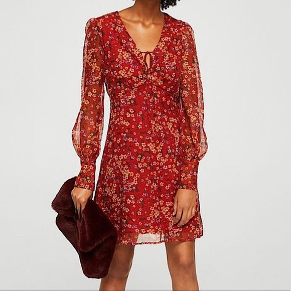 Mango | Dresses | Mng Mango Red Floral 